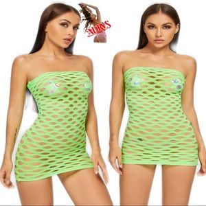 Women Sexy Cut-out Bandeau Dress One Size Green